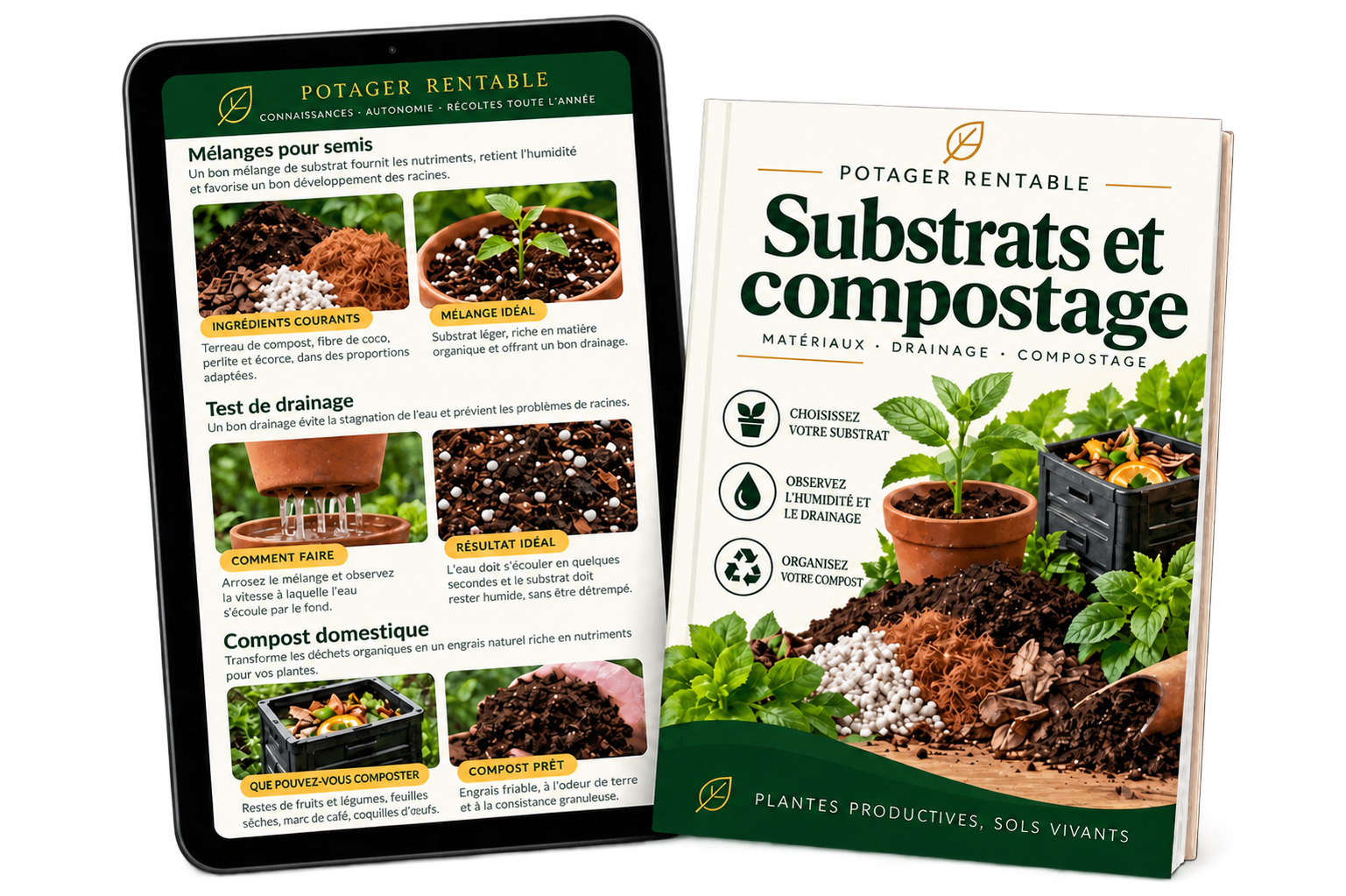 Guide des substrats et du compostage sur livre et tablette